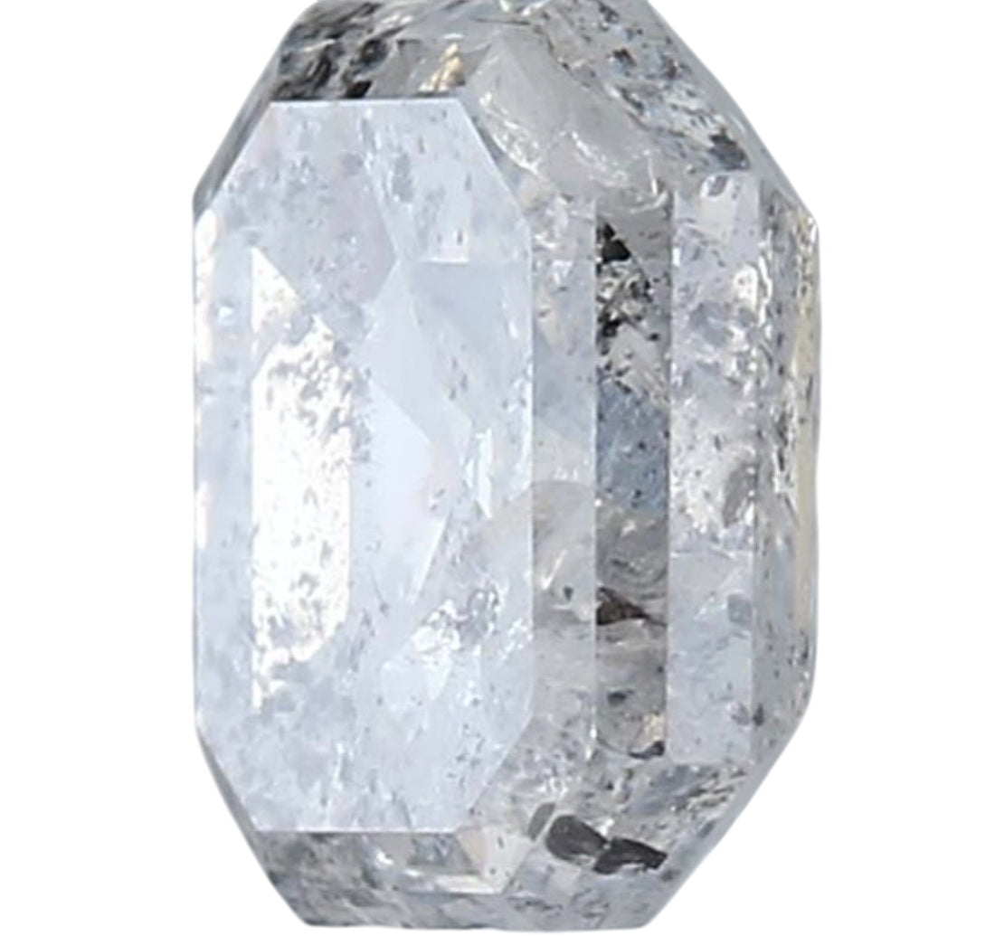1.47 Carat Salt and Pepper Diamond, Natural Gray Color Emerald Loose Diamond for Engagement Ring