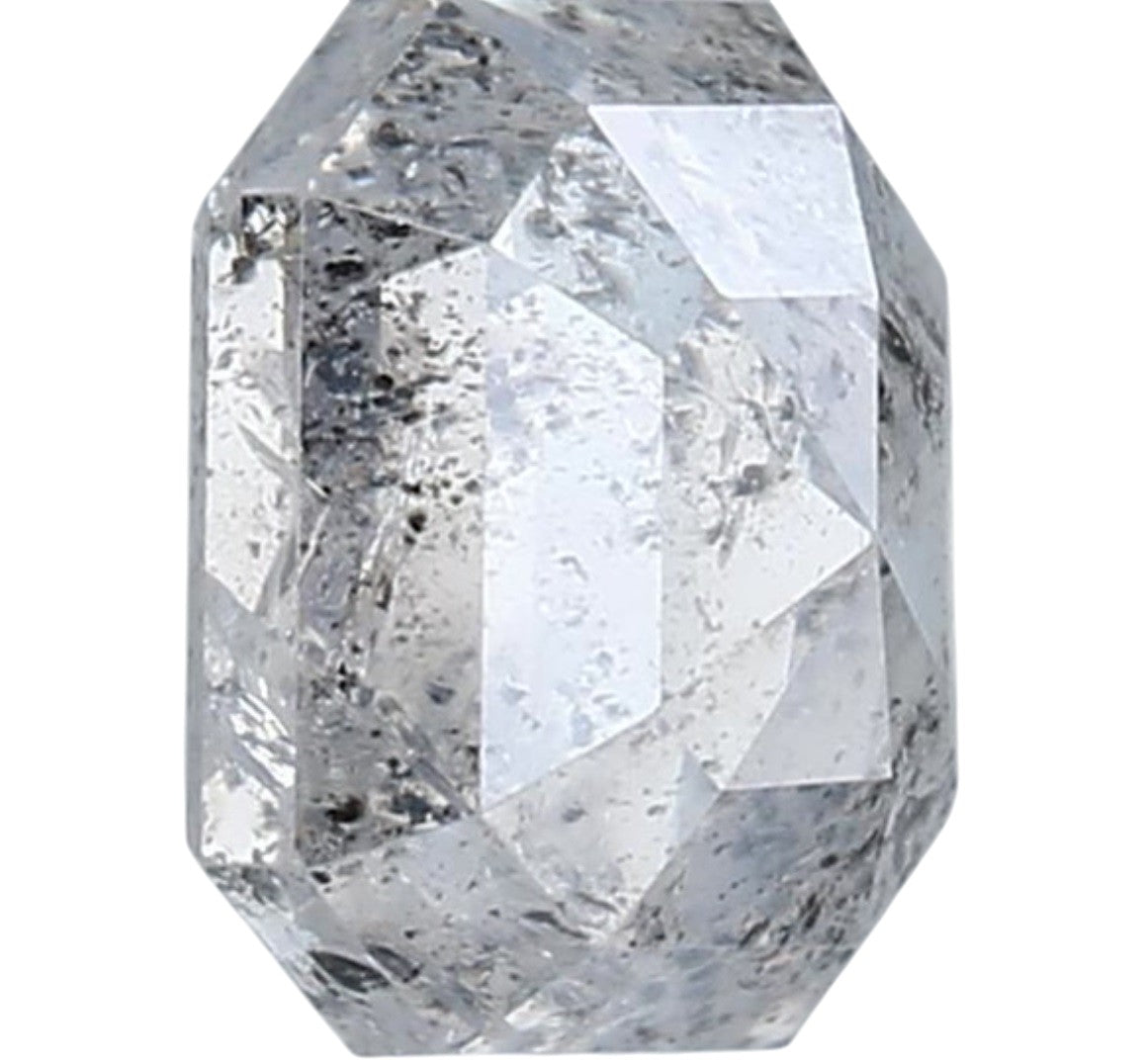 1.47 Carat Salt and Pepper Diamond, Natural Gray Color Emerald Loose Diamond for Engagement Ring