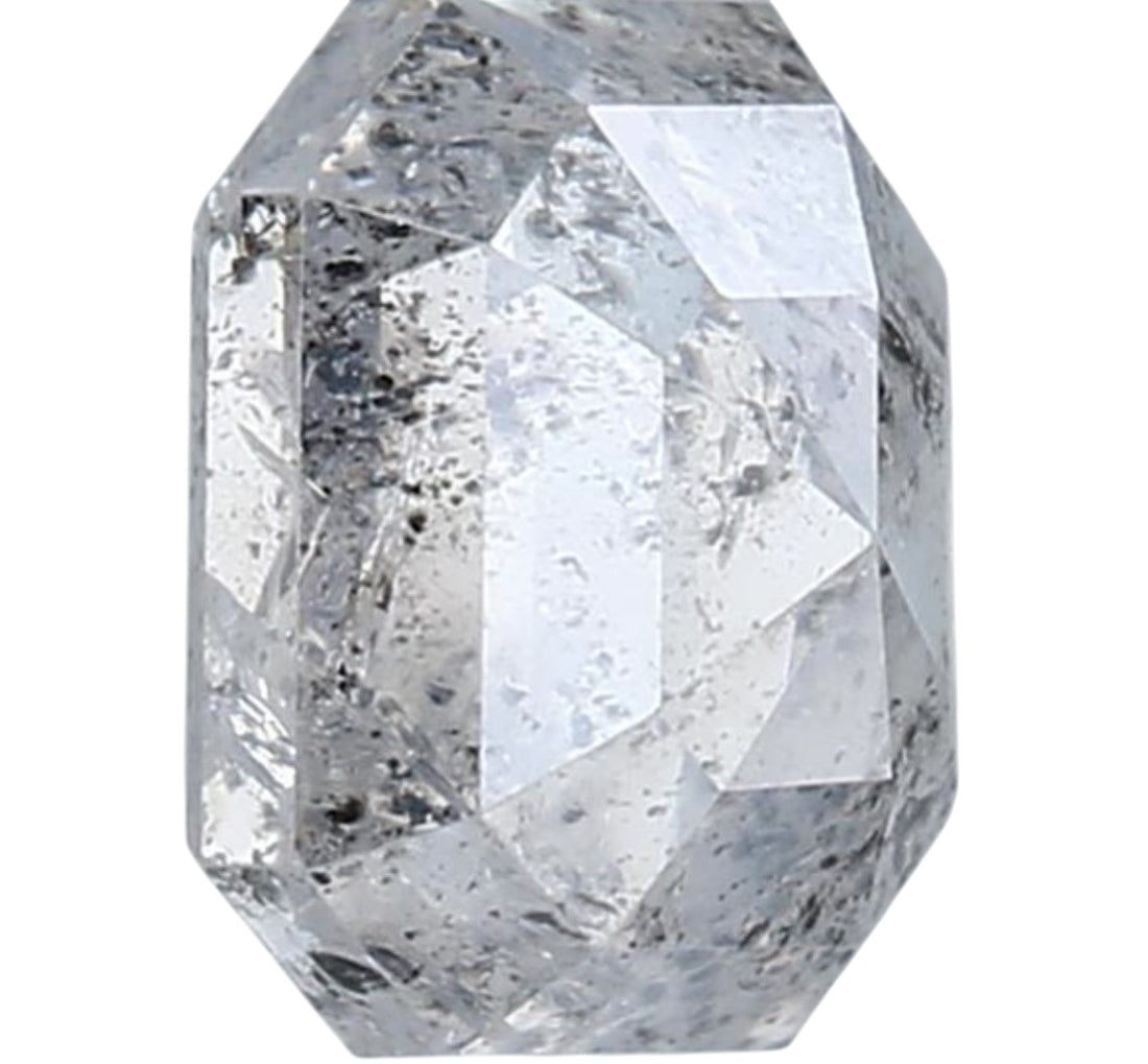 1.47 Carat Salt and Pepper Diamond, Natural Gray Color Emerald Loose Diamond for Engagement Ring