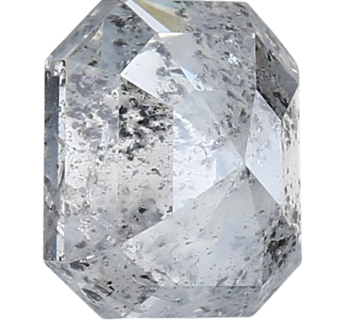 1.47 Carat Salt and Pepper Diamond, Natural Gray Color Emerald Loose Diamond for Engagement Ring