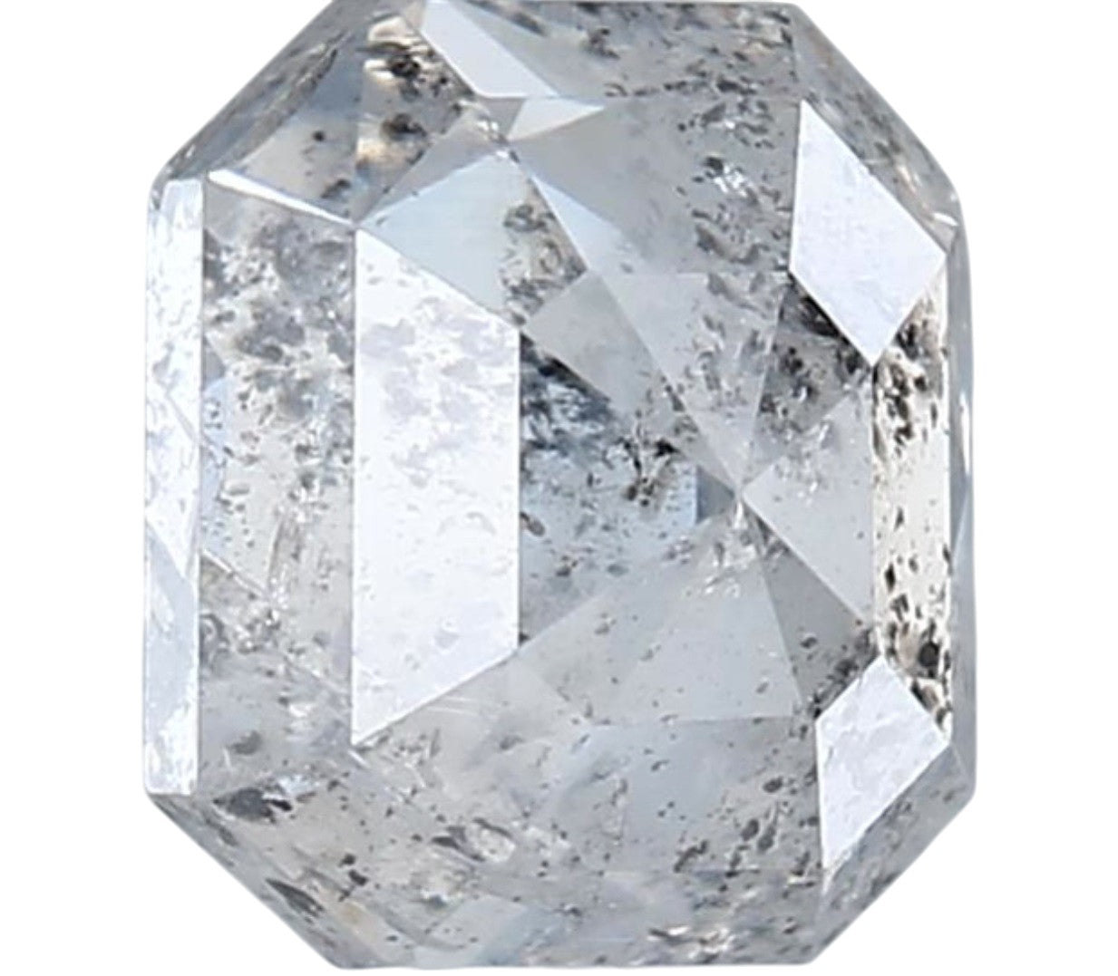 1.47 Carat Salt and Pepper Diamond, Natural Gray Color Emerald Loose Diamond for Engagement Ring