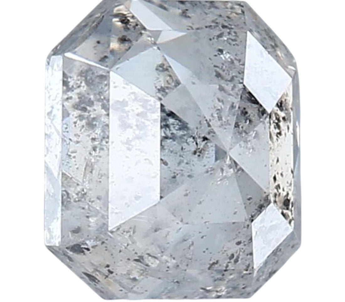 1.47 Carat Salt and Pepper Diamond, Natural Gray Color Emerald Loose Diamond for Engagement Ring