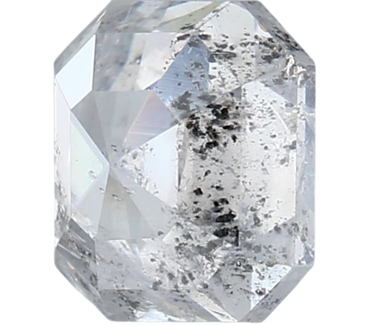 1.47 Carat Salt and Pepper Diamond, Natural Gray Color Emerald Loose Diamond for Engagement Ring