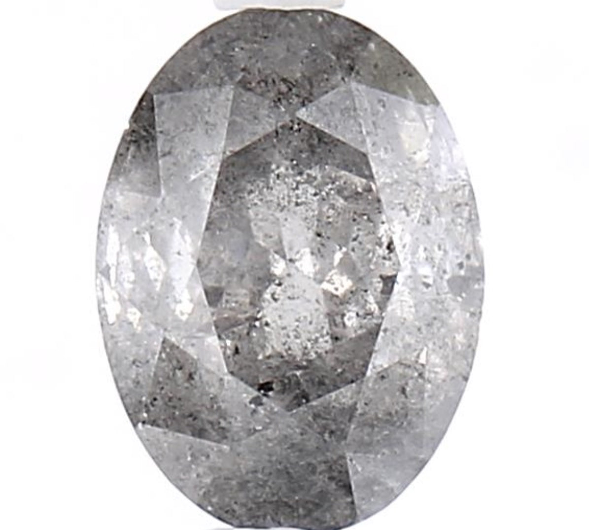 1.43 Carat Salt and Pepper Diamond, Natural Gray Color Oval Loose Diamond for Engagement Ring