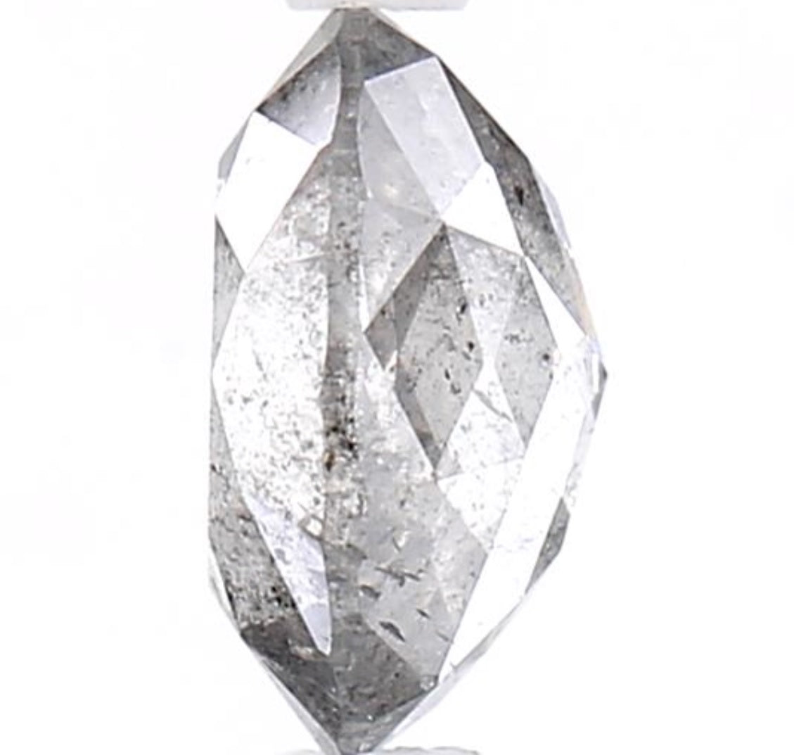 1.43 Carat Salt and Pepper Diamond, Natural Gray Color Oval Loose Diamond for Engagement Ring