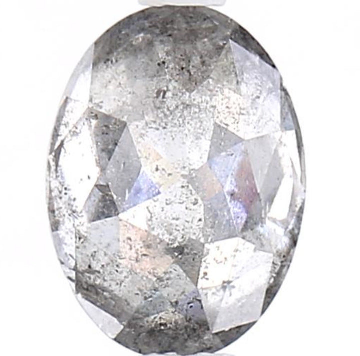 1.43 Carat Salt and Pepper Diamond, Natural Gray Color Oval Loose Diamond for Engagement Ring