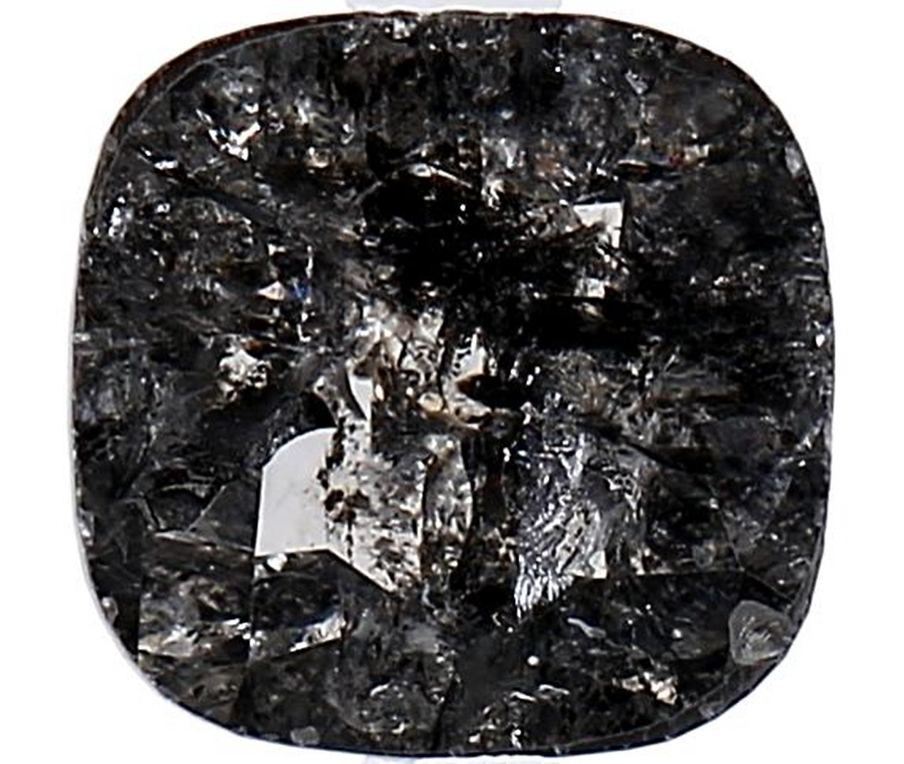 1.58 Carat Salt and Pepper Diamond, Natural Gray Color Cushion Loose Diamond for Engagement Ring