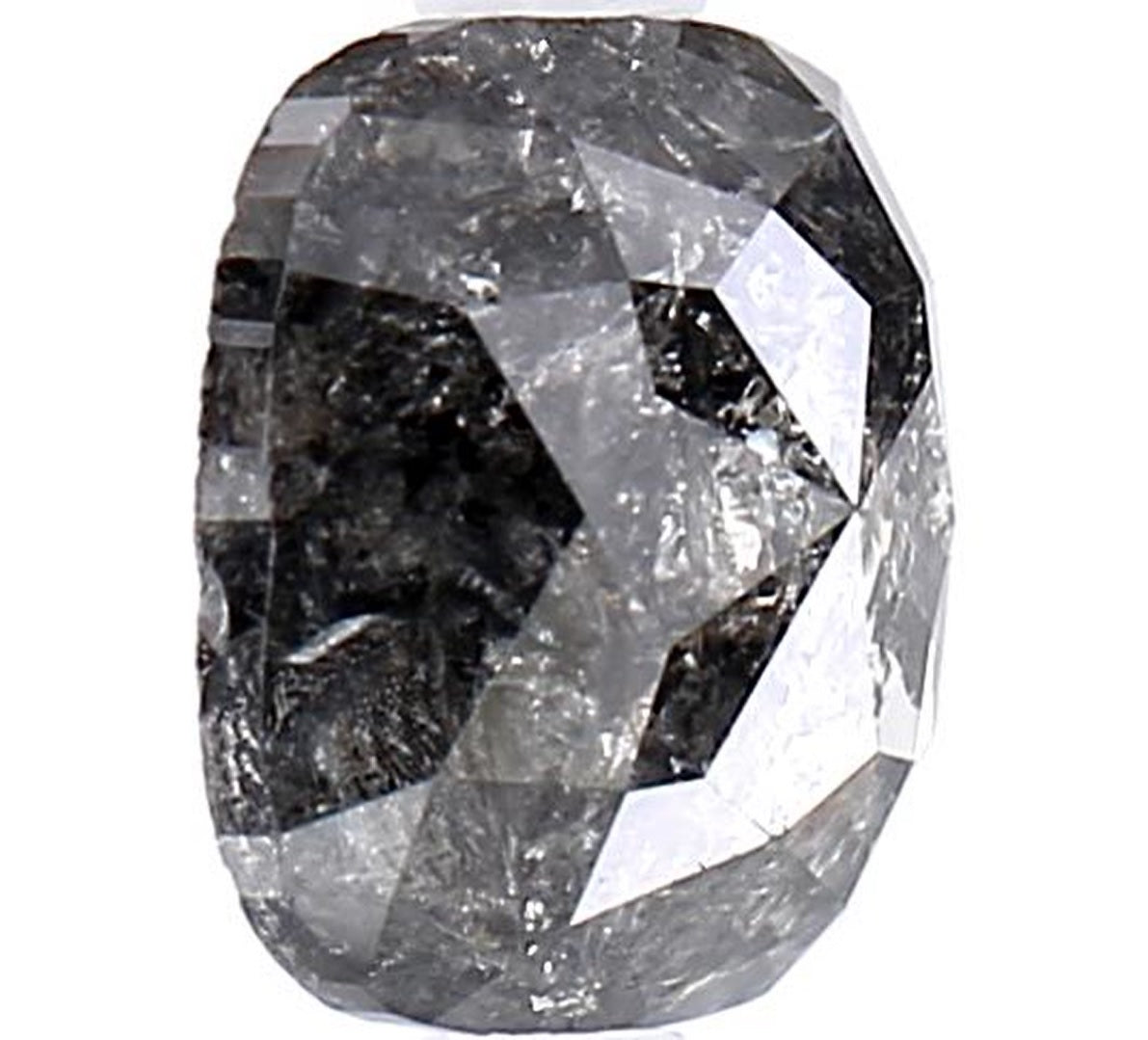 1.58 Carat Salt and Pepper Diamond, Natural Gray Color Cushion Loose Diamond for Engagement Ring