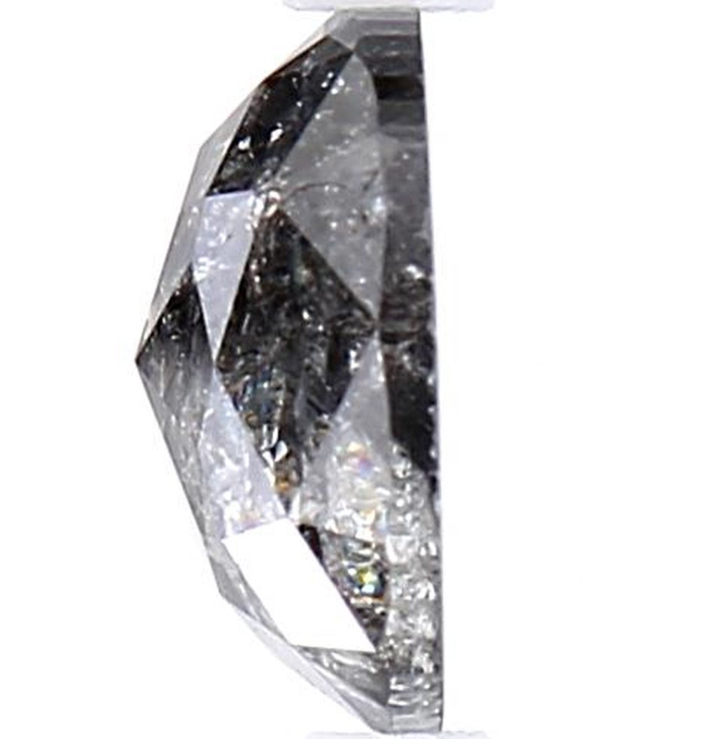 1.58 Carat Salt and Pepper Diamond, Natural Gray Color Cushion Loose Diamond for Engagement Ring