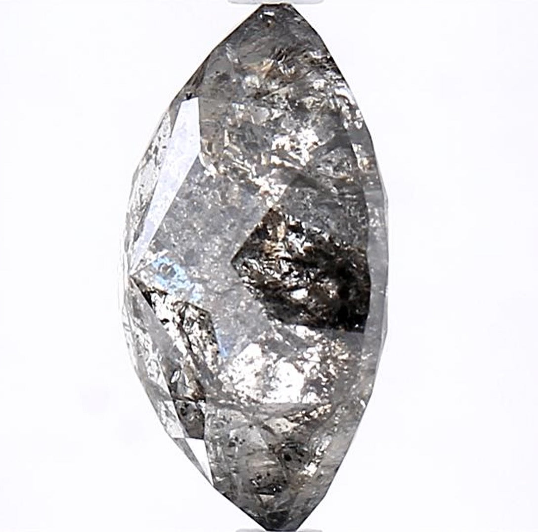 2.30 Carat Salt and Pepper Diamond, Natural Gray Color Marquise Loose Diamond for Engagement Ring
