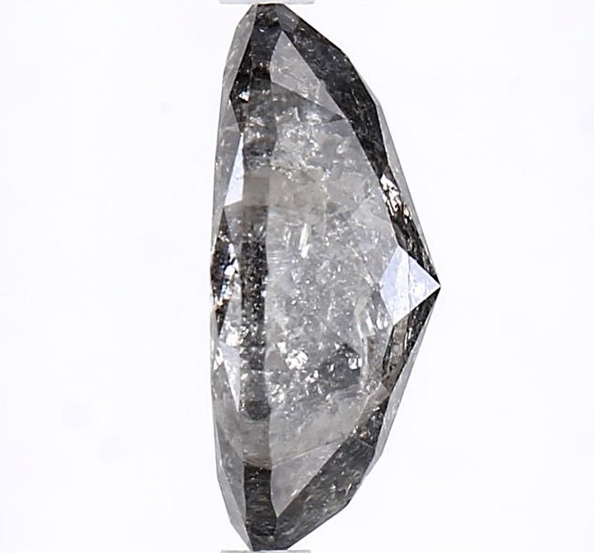 2.30 Carat Salt and Pepper Diamond, Natural Gray Color Marquise Loose Diamond for Engagement Ring