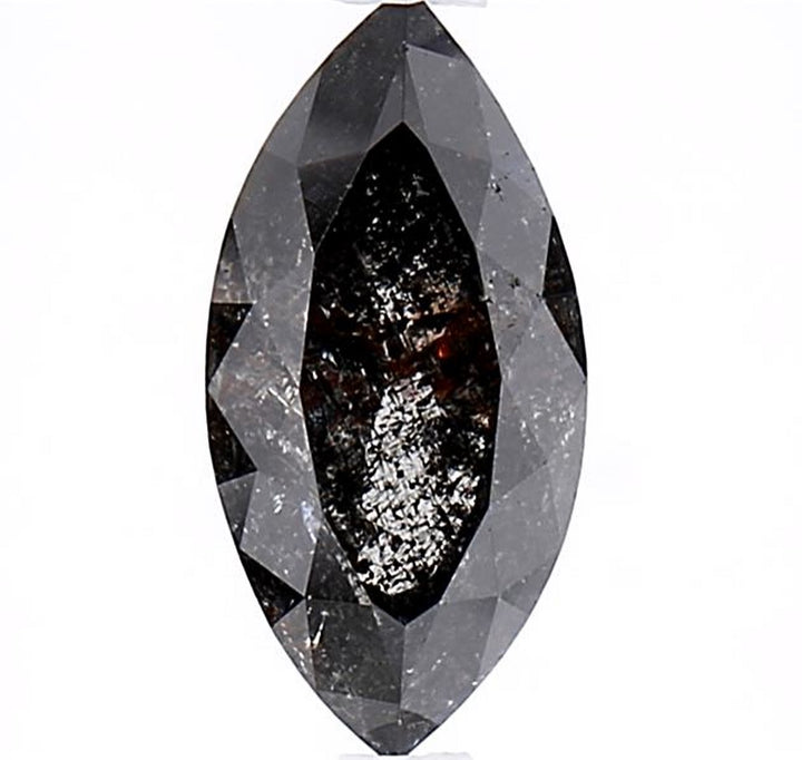 1.42 Carat Salt and Pepper Diamond, Natural Gray Color Marquise Loose Diamond for Engagement Ring