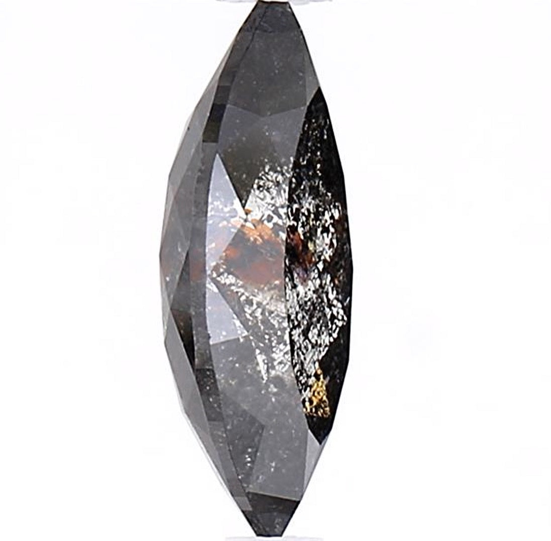 1.42 Carat Salt and Pepper Diamond, Natural Gray Color Marquise Loose Diamond for Engagement Ring