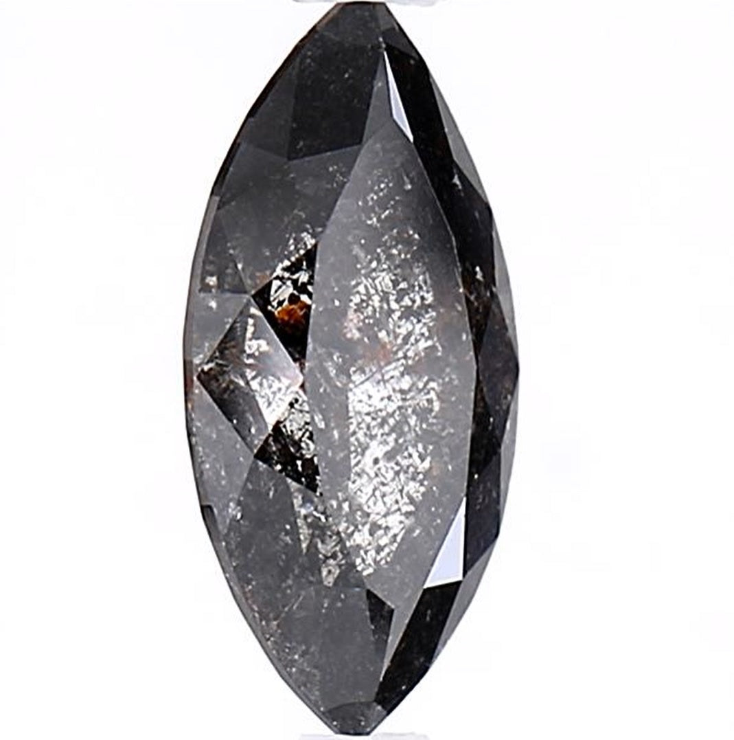 1.42 Carat Salt and Pepper Diamond, Natural Gray Color Marquise Loose Diamond for Engagement Ring