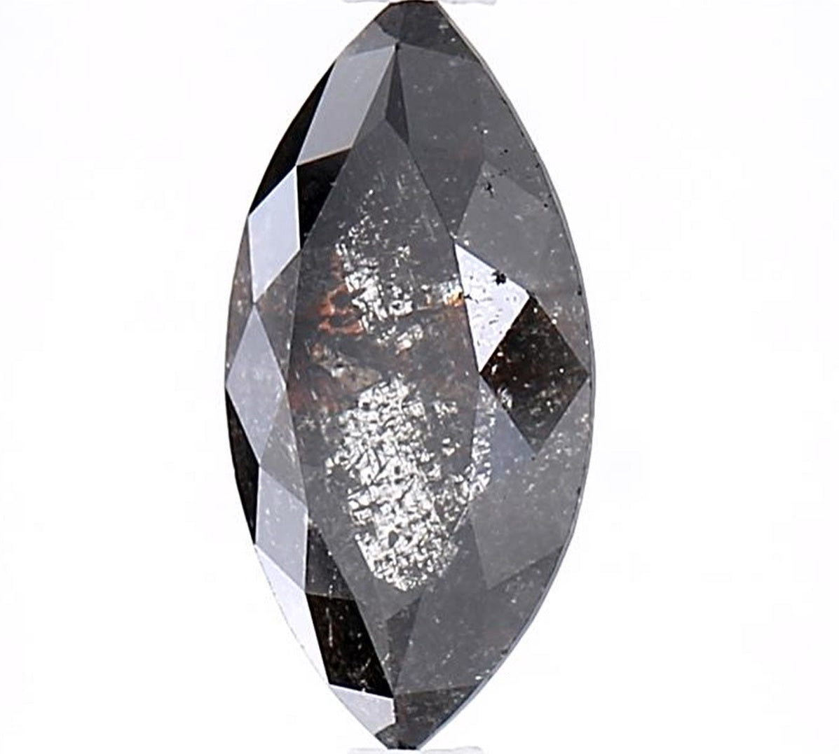 1.42 Carat Salt and Pepper Diamond, Natural Gray Color Marquise Loose Diamond for Engagement Ring