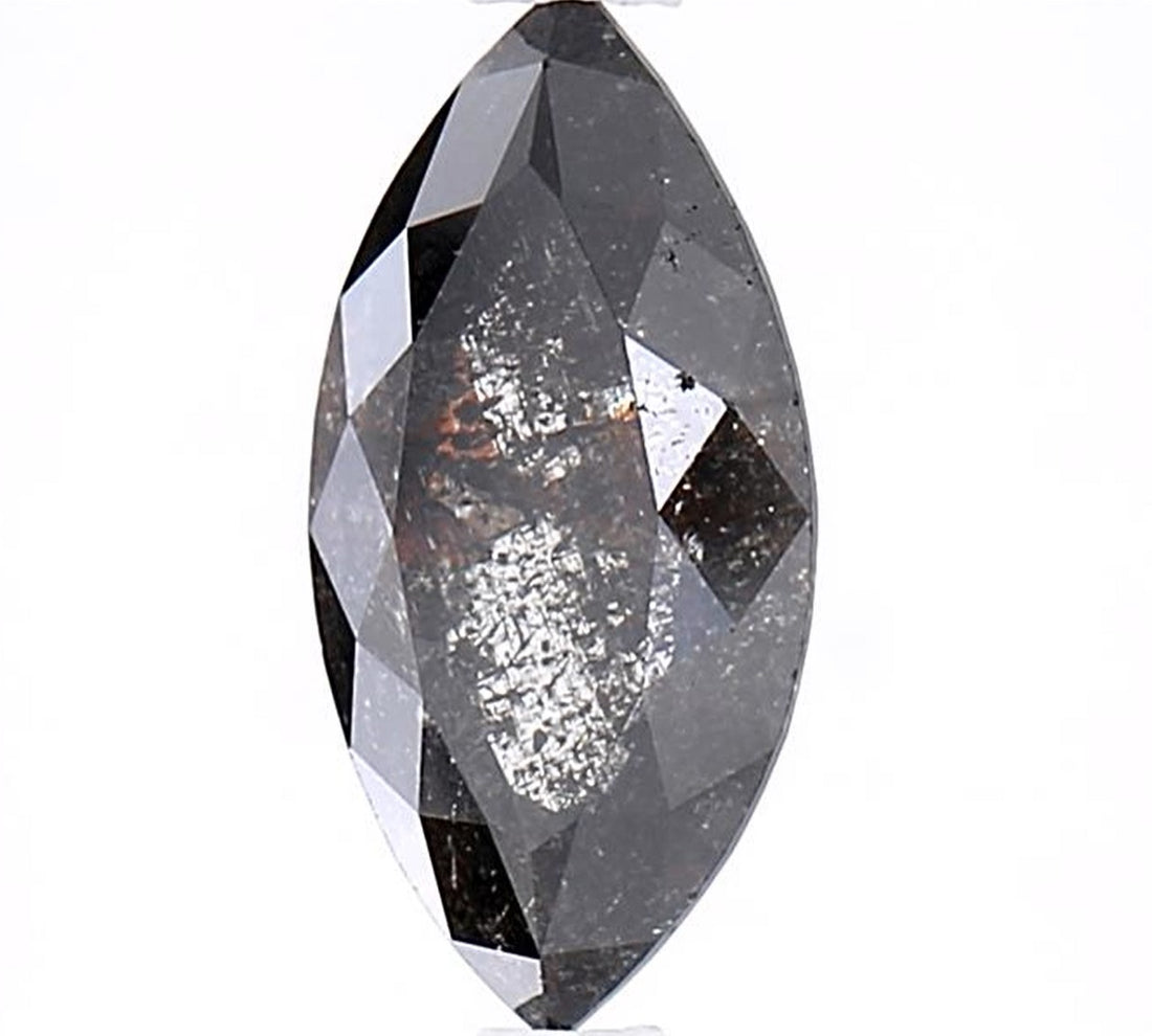 1.42 Carat Salt and Pepper Diamond, Natural Gray Color Marquise Loose Diamond for Engagement Ring