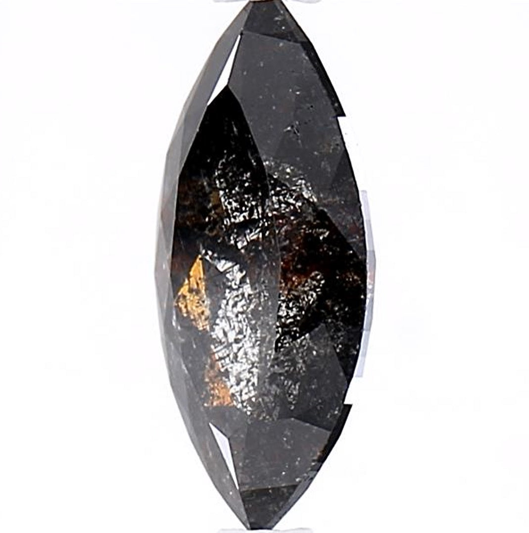 1.42 Carat Salt and Pepper Diamond, Natural Gray Color Marquise Loose Diamond for Engagement Ring