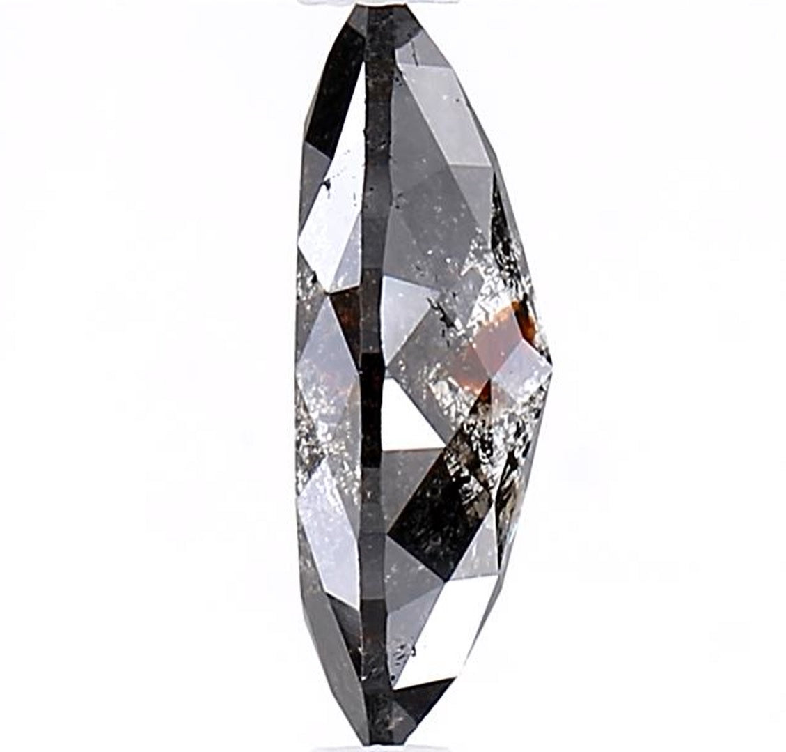 1.42 Carat Salt and Pepper Diamond, Natural Gray Color Marquise Loose Diamond for Engagement Ring