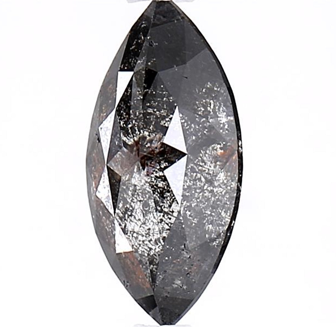 1.42 Carat Salt and Pepper Diamond, Natural Gray Color Marquise Loose Diamond for Engagement Ring
