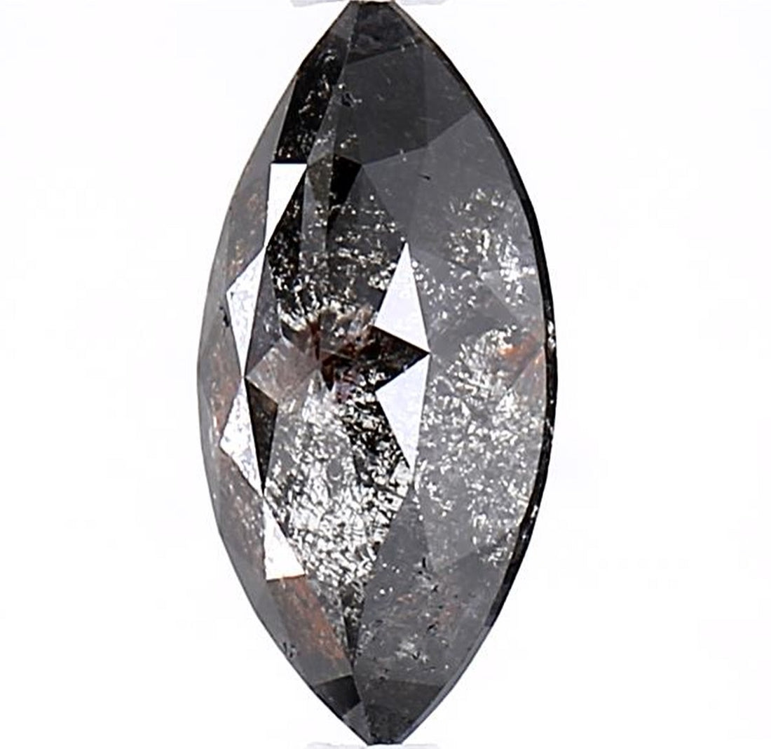 1.42 Carat Salt and Pepper Diamond, Natural Gray Color Marquise Loose Diamond for Engagement Ring