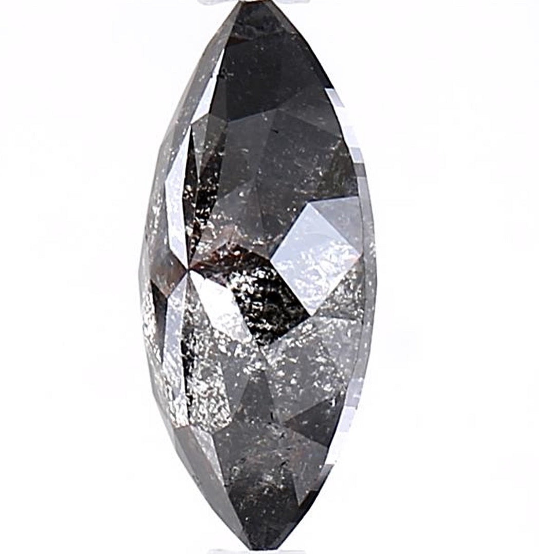 1.42 Carat Salt and Pepper Diamond, Natural Gray Color Marquise Loose Diamond for Engagement Ring