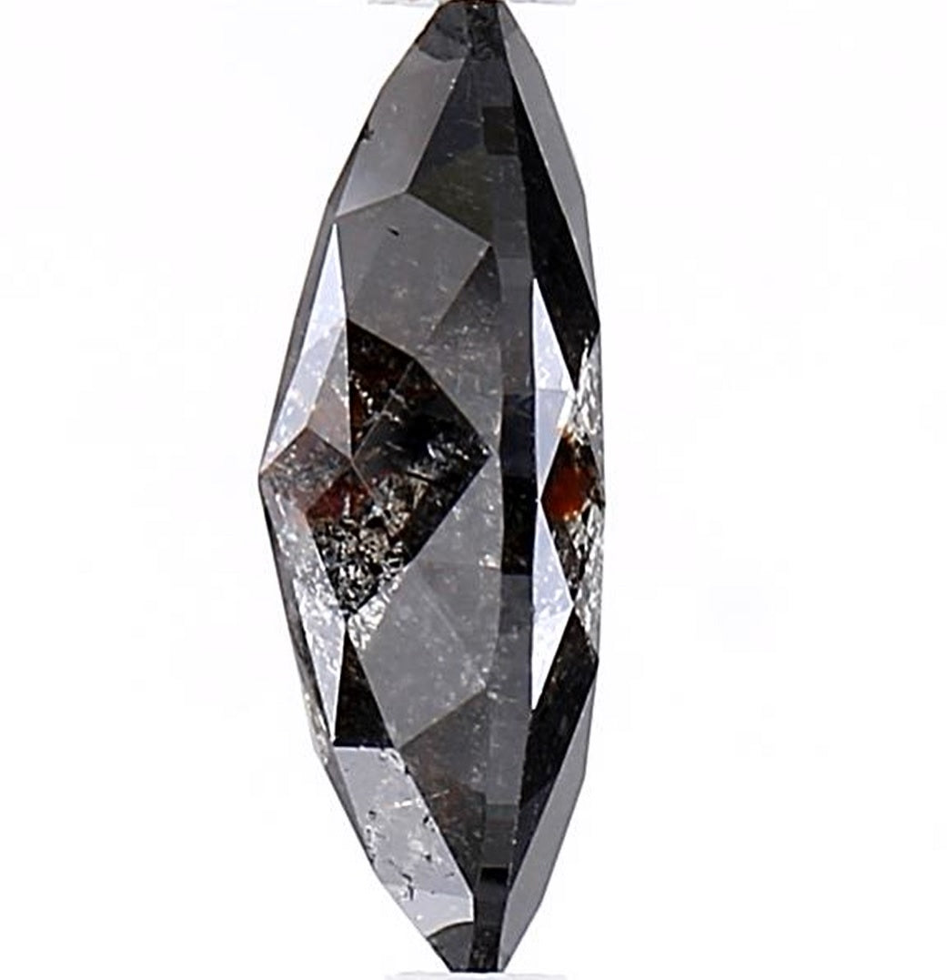 1.42 Carat Salt and Pepper Diamond, Natural Gray Color Marquise Loose Diamond for Engagement Ring