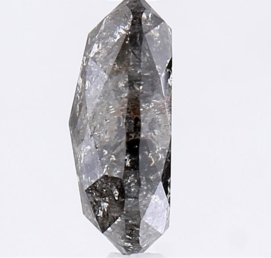 2.27 Carat Salt and Pepper Diamond, Natural Gray Color Oval Loose Diamond for Engagement Ring