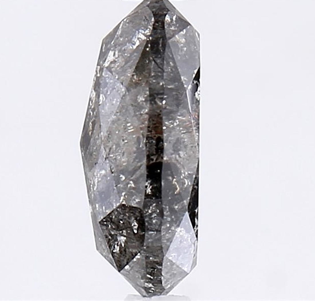 2.27 Carat Salt and Pepper Diamond, Natural Gray Color Oval Loose Diamond for Engagement Ring