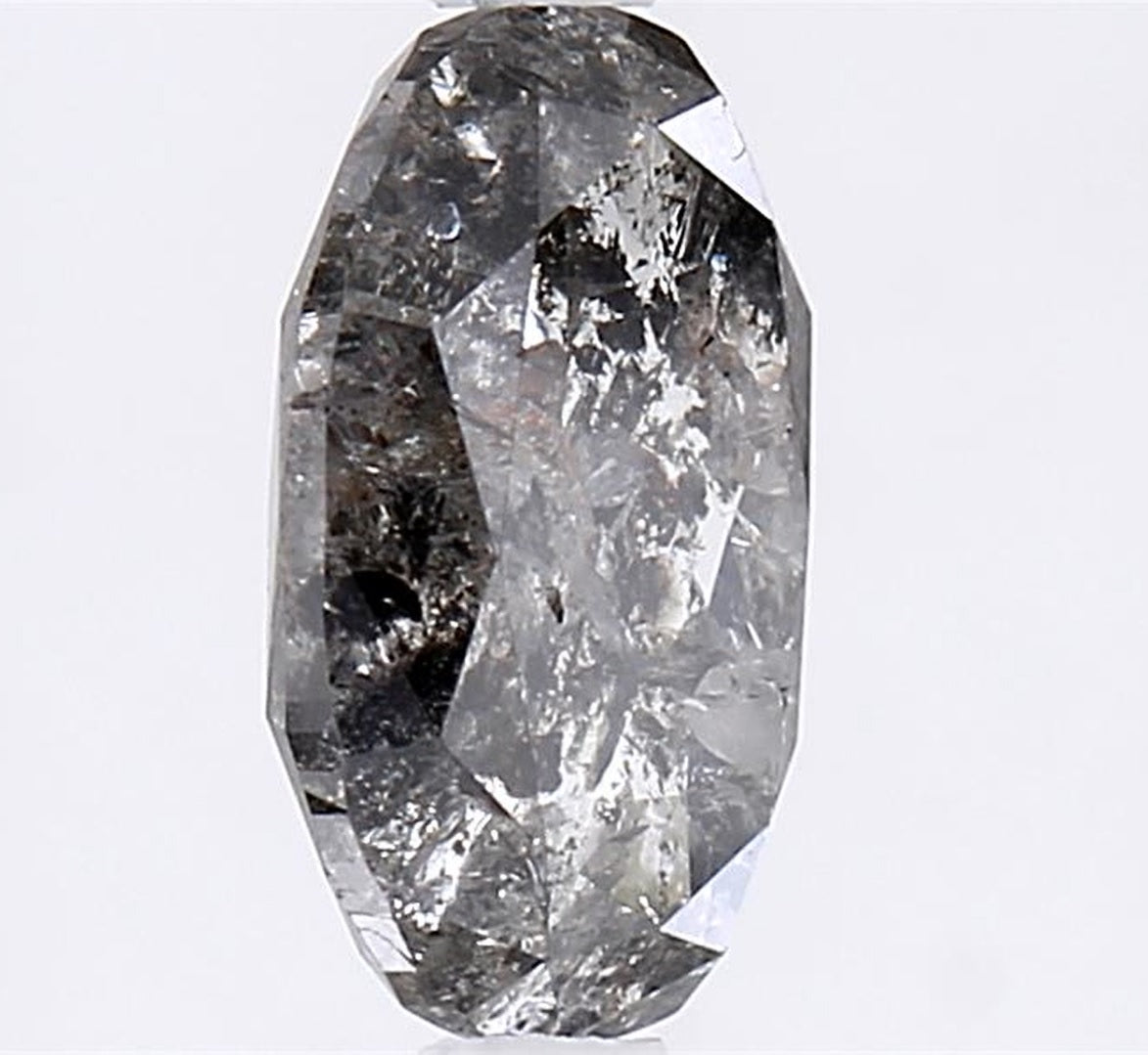 2.27 Carat Salt and Pepper Diamond, Natural Gray Color Oval Loose Diamond for Engagement Ring