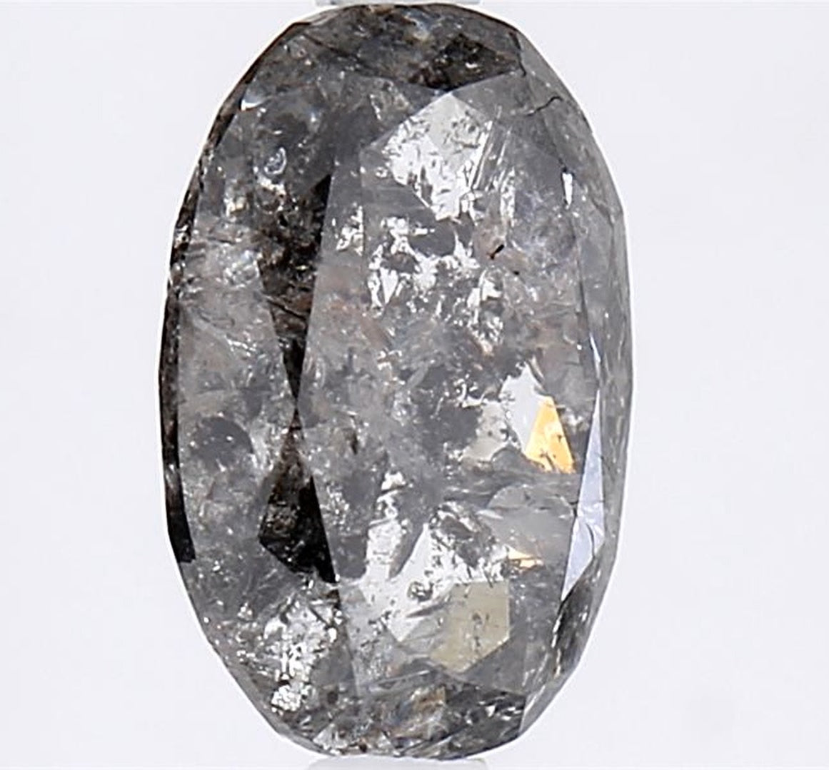 2.27 Carat Salt and Pepper Diamond, Natural Gray Color Oval Loose Diamond for Engagement Ring