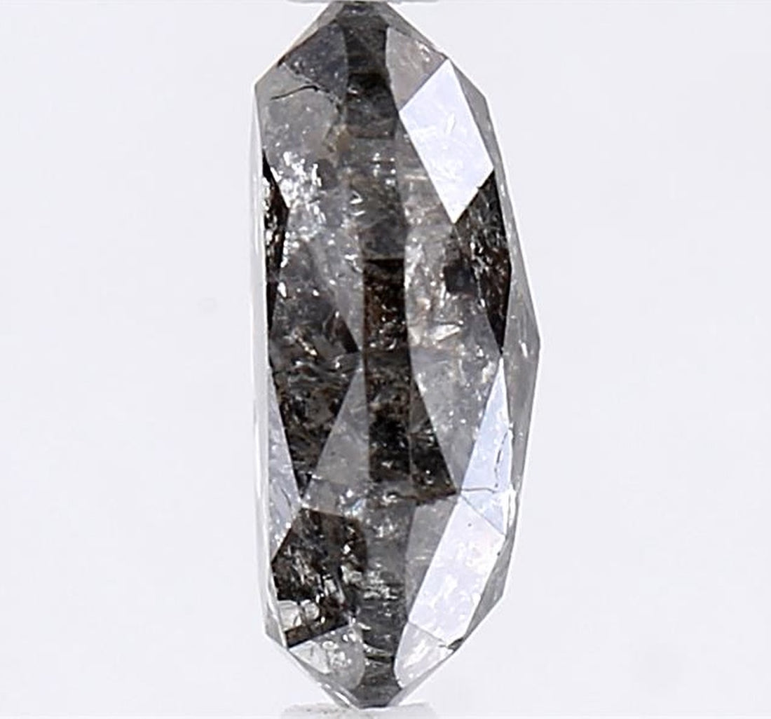 2.27 Carat Salt and Pepper Diamond, Natural Gray Color Oval Loose Diamond for Engagement Ring