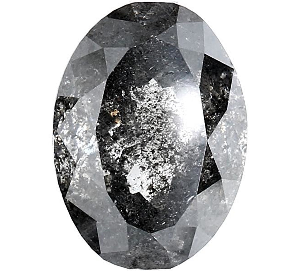 3.17 Carat Salt and Pepper Diamond, Natural Gray Color Oval Loose Diamond for Engagement Ring
