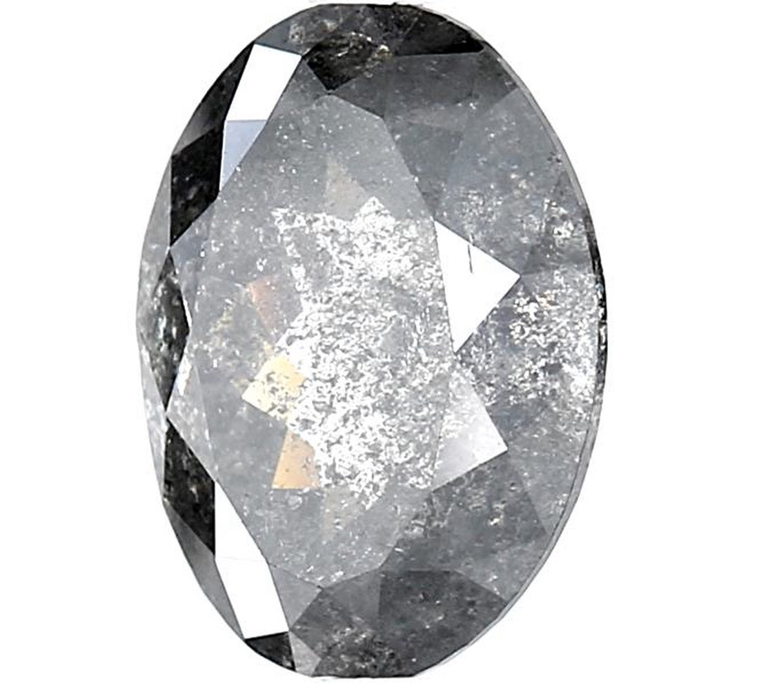 3.17 Carat Salt and Pepper Diamond, Natural Gray Color Oval Loose Diamond for Engagement Ring