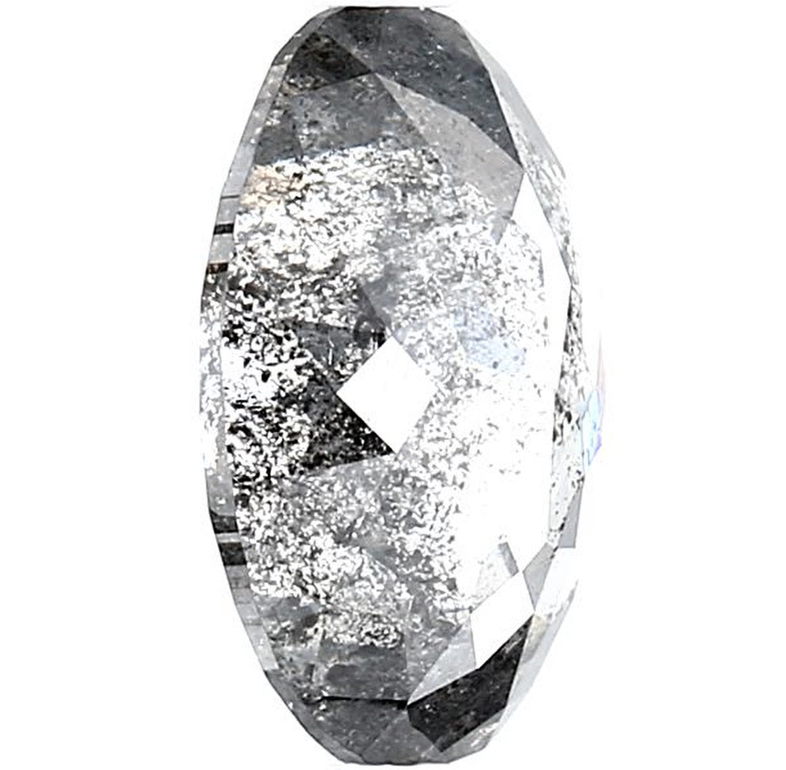 3.17 Carat Salt and Pepper Diamond, Natural Gray Color Oval Loose Diamond for Engagement Ring