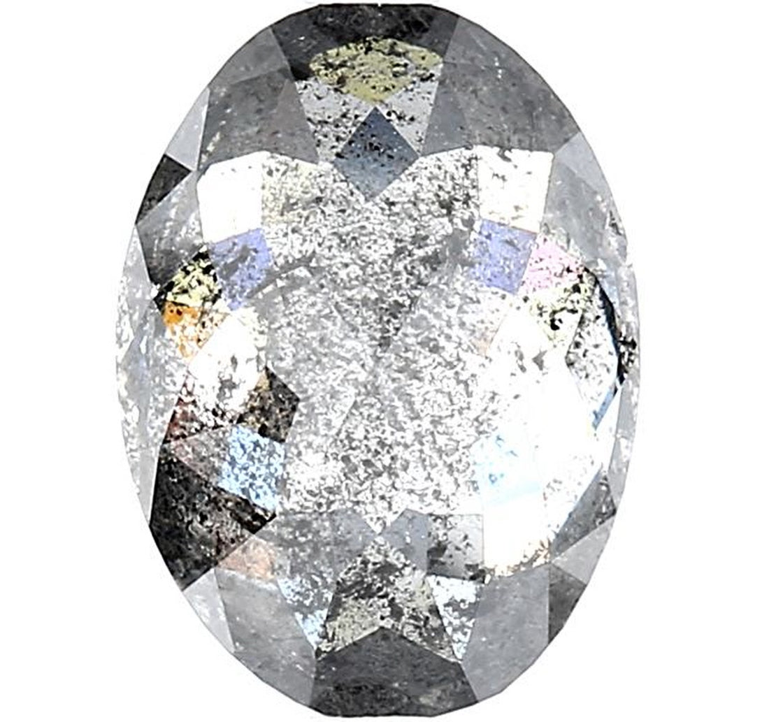 3.17 Carat Salt and Pepper Diamond, Natural Gray Color Oval Loose Diamond for Engagement Ring