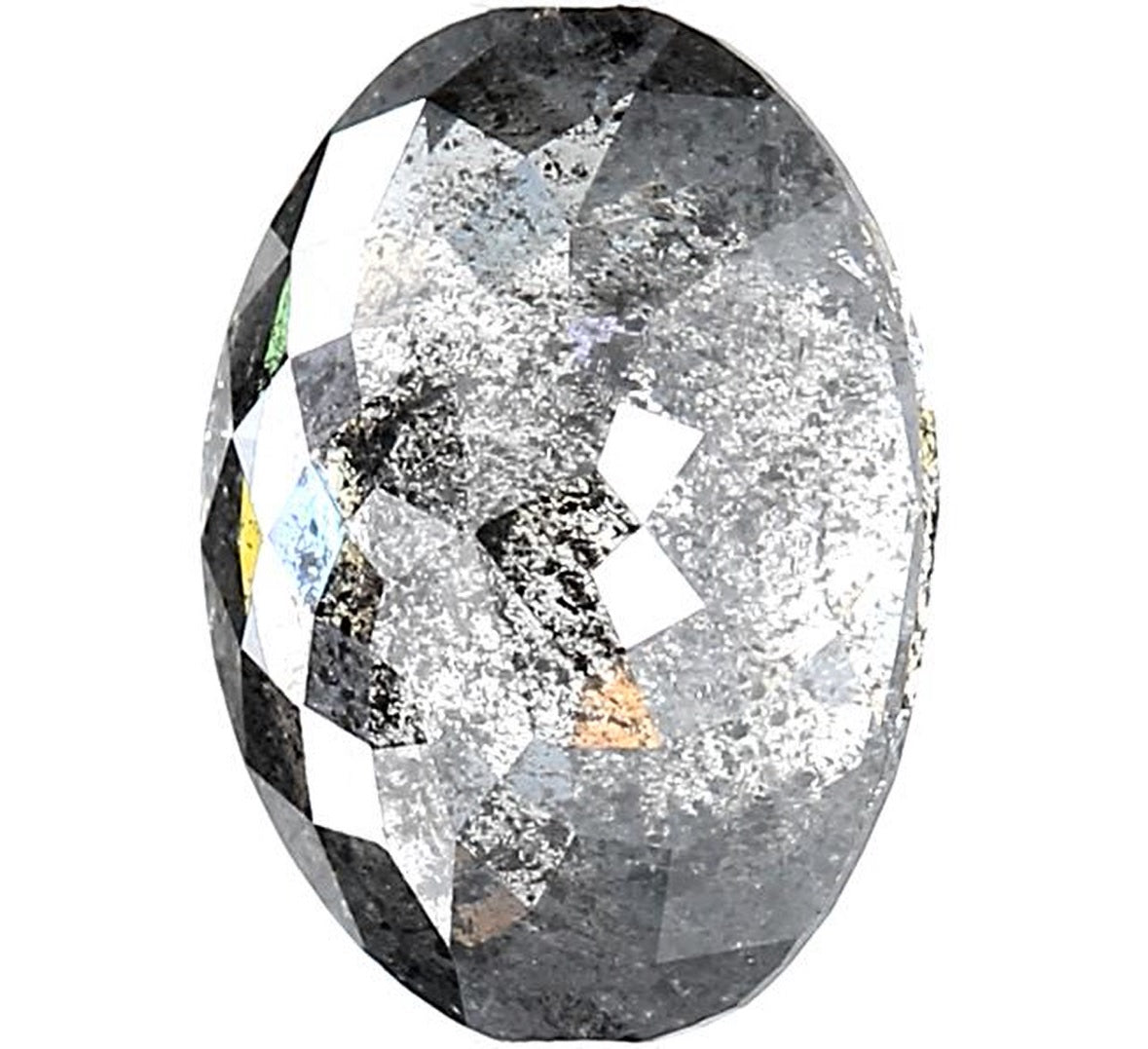 3.17 Carat Salt and Pepper Diamond, Natural Gray Color Oval Loose Diamond for Engagement Ring