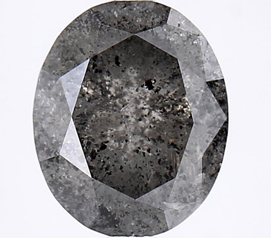 2.65 Carat Salt and Pepper Diamond, Natural Gray Color Oval Loose Diamond for Engagement Ring