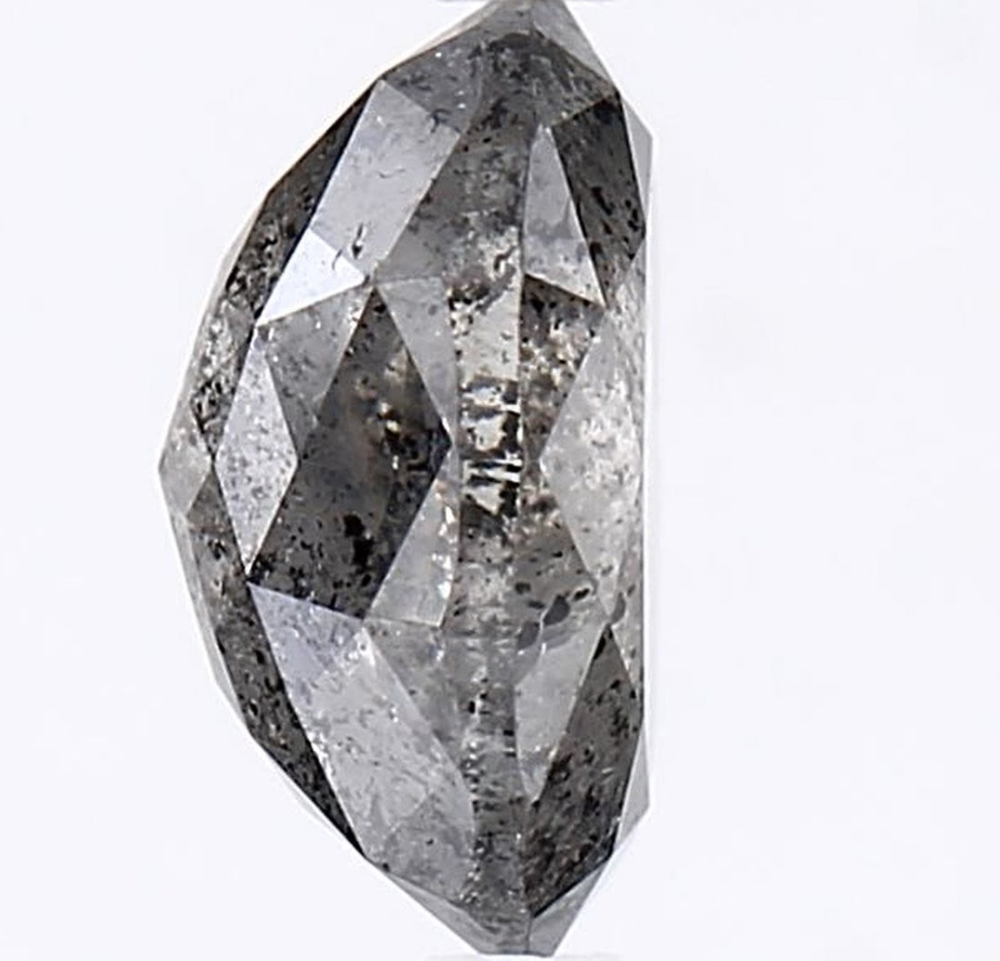 2.65 Carat Salt and Pepper Diamond, Natural Gray Color Oval Loose Diamond for Engagement Ring