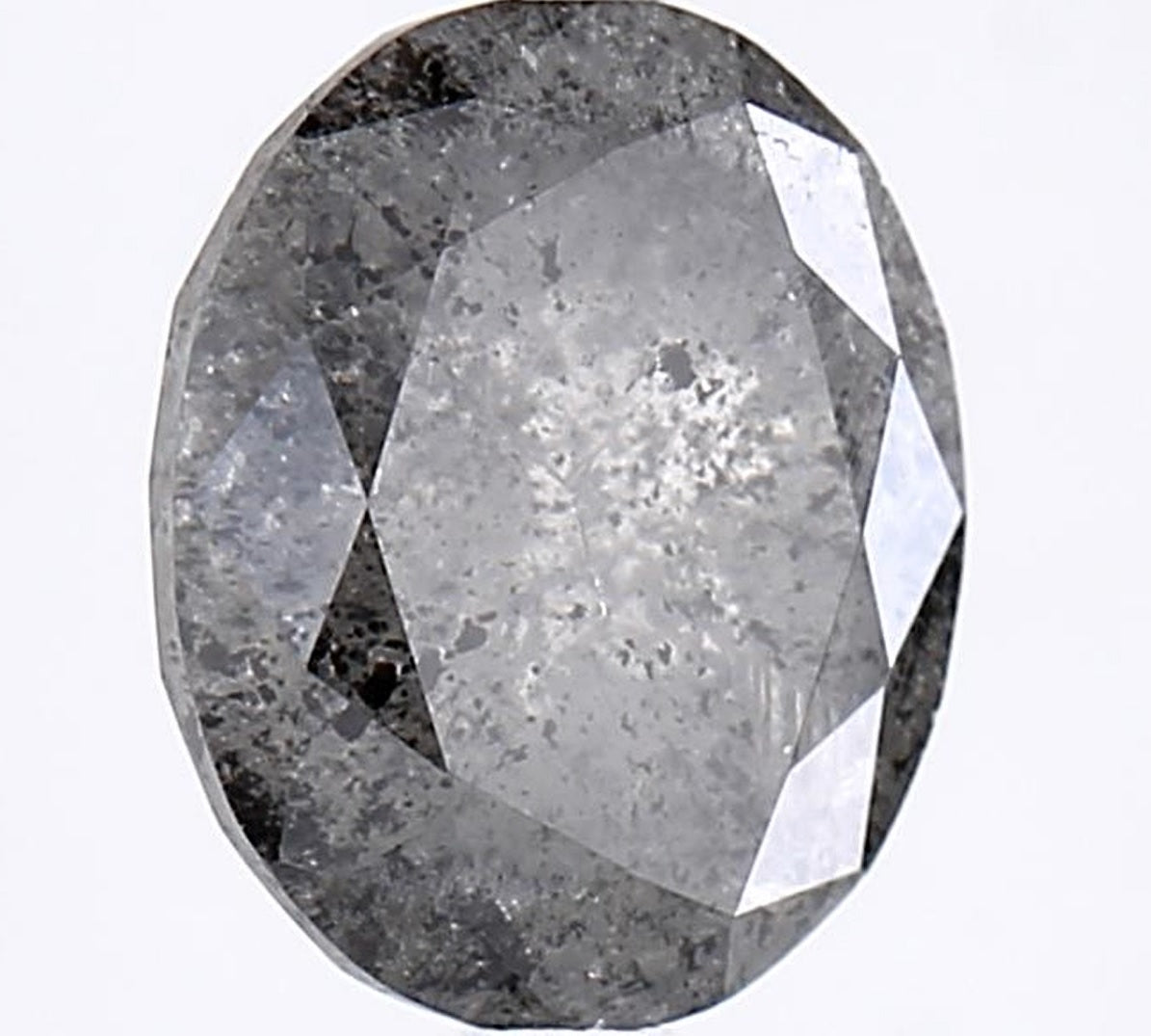 2.65 Carat Salt and Pepper Diamond, Natural Gray Color Oval Loose Diamond for Engagement Ring