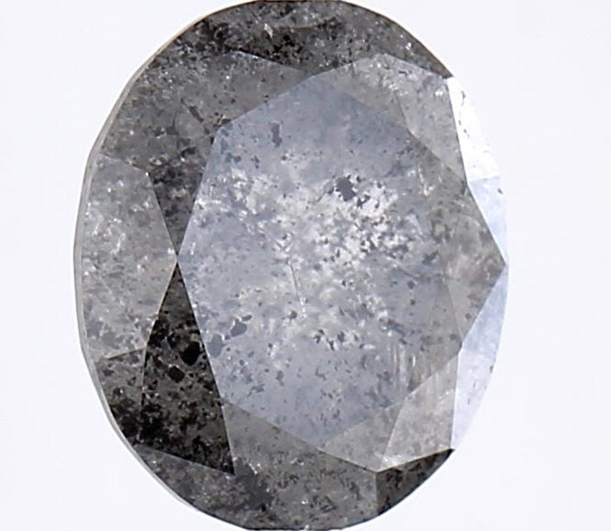 2.65 Carat Salt and Pepper Diamond, Natural Gray Color Oval Loose Diamond for Engagement Ring