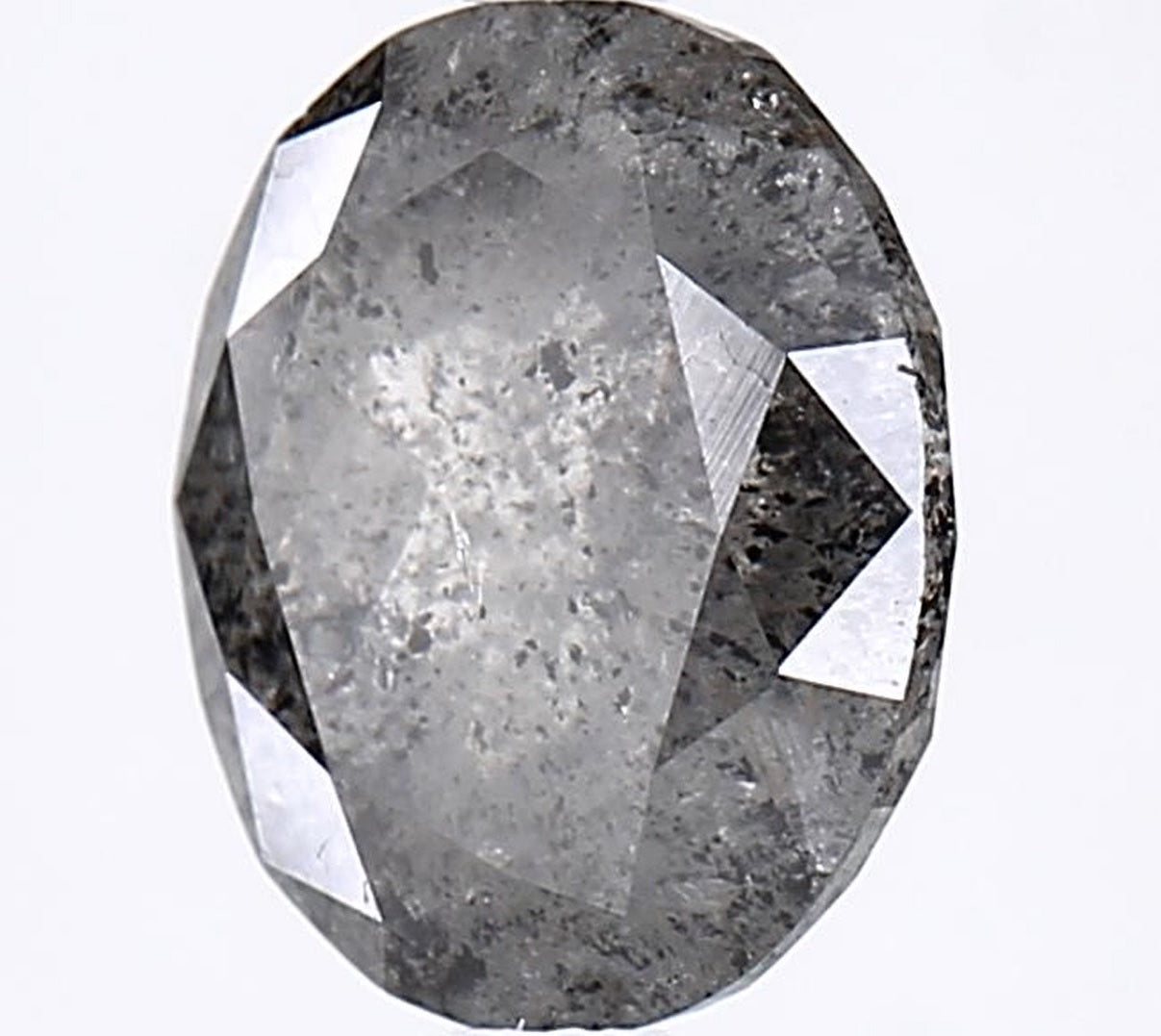 2.65 Carat Salt and Pepper Diamond, Natural Gray Color Oval Loose Diamond for Engagement Ring