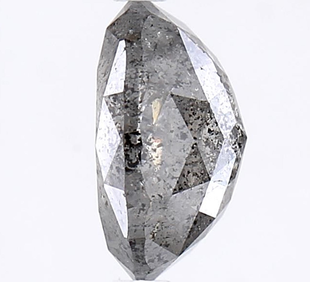 2.65 Carat Salt and Pepper Diamond, Natural Gray Color Oval Loose Diamond for Engagement Ring