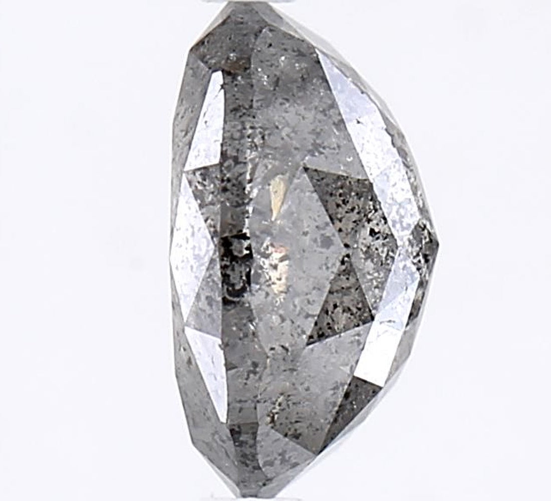 2.65 Carat Salt and Pepper Diamond, Natural Gray Color Oval Loose Diamond for Engagement Ring