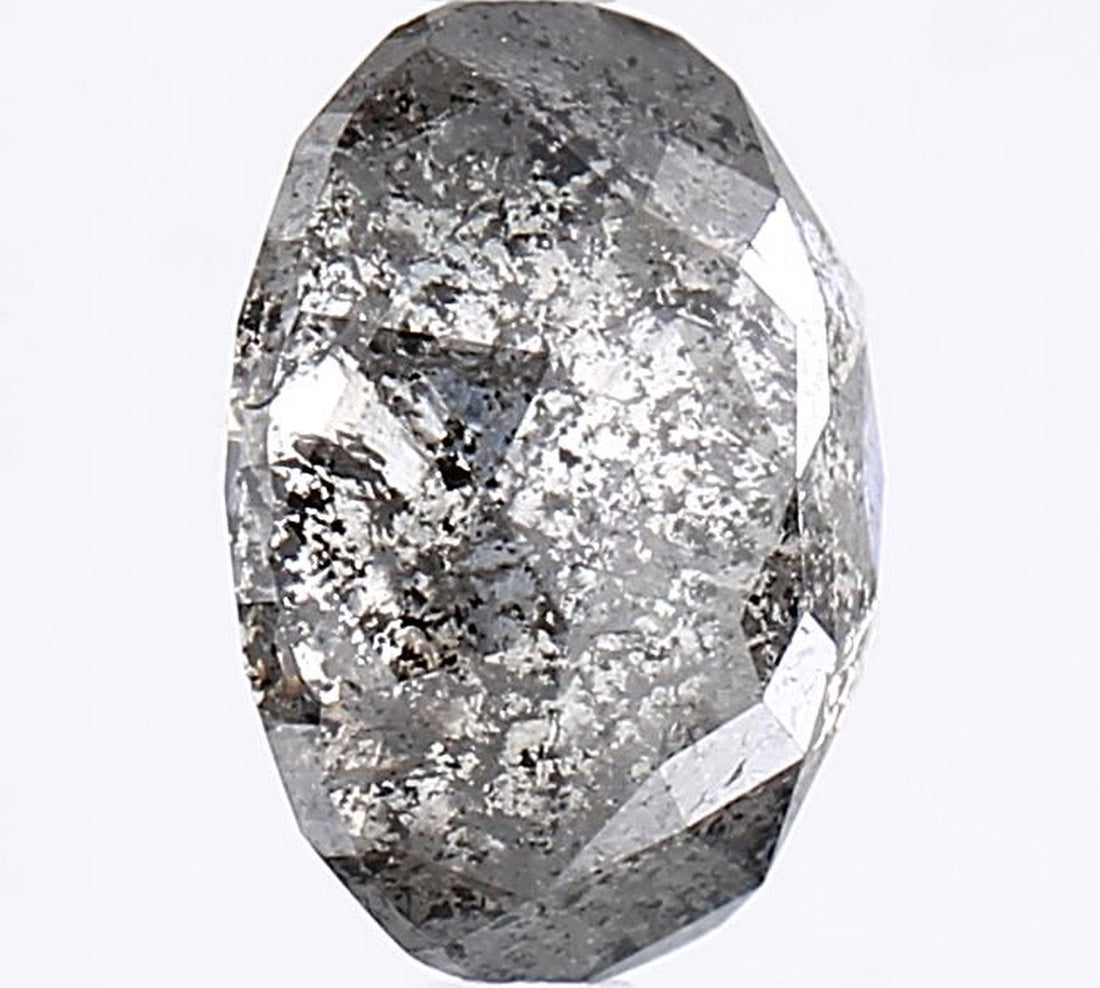 2.65 Carat Salt and Pepper Diamond, Natural Gray Color Oval Loose Diamond for Engagement Ring