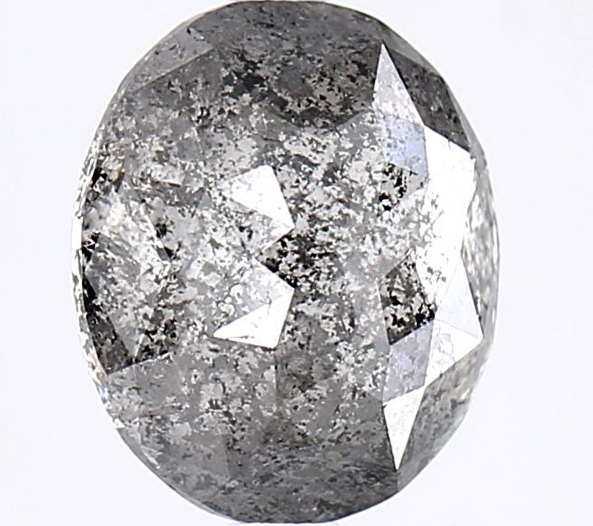 2.65 Carat Salt and Pepper Diamond, Natural Gray Color Oval Loose Diamond for Engagement Ring