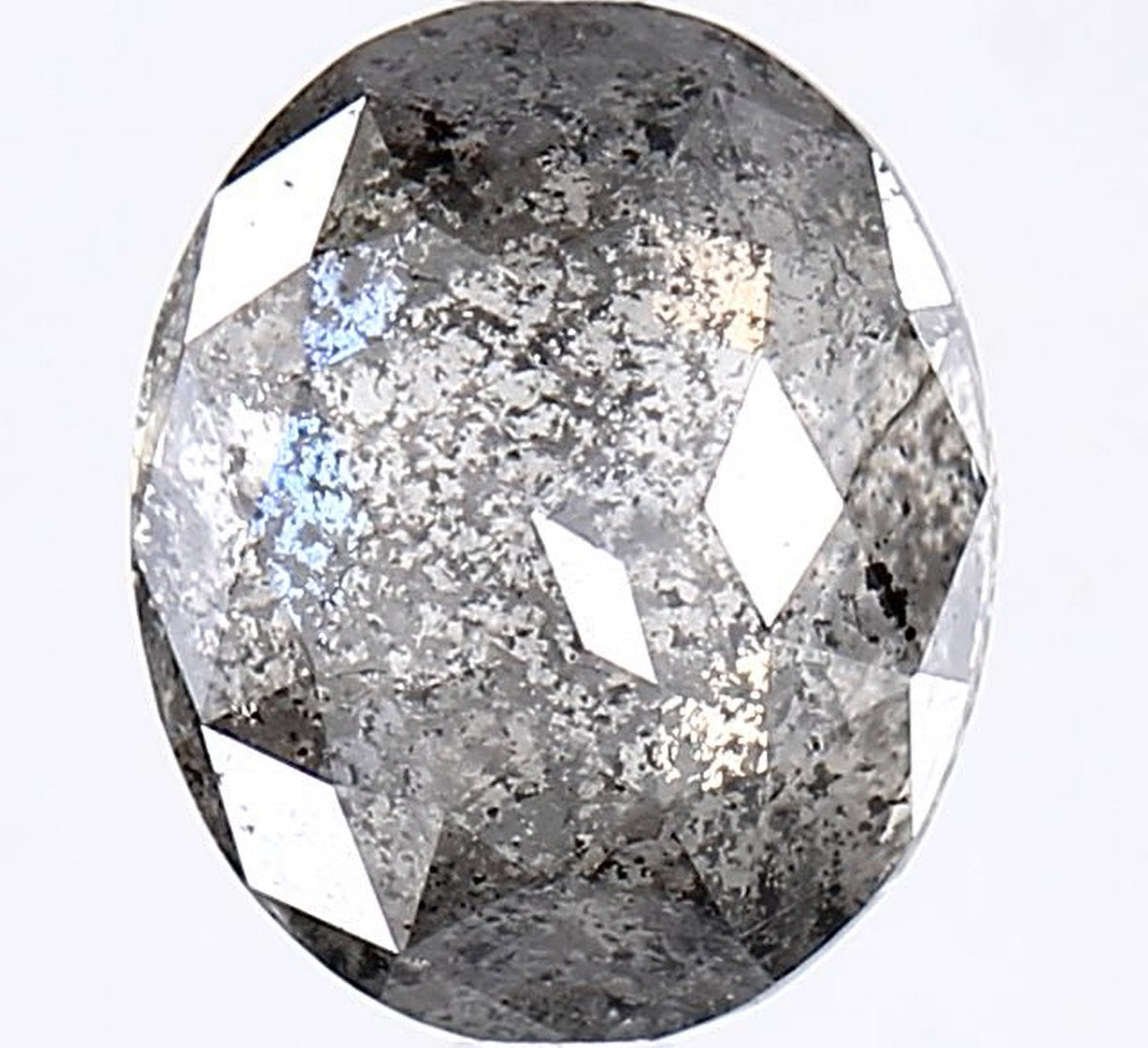 2.65 Carat Salt and Pepper Diamond, Natural Gray Color Oval Loose Diamond for Engagement Ring