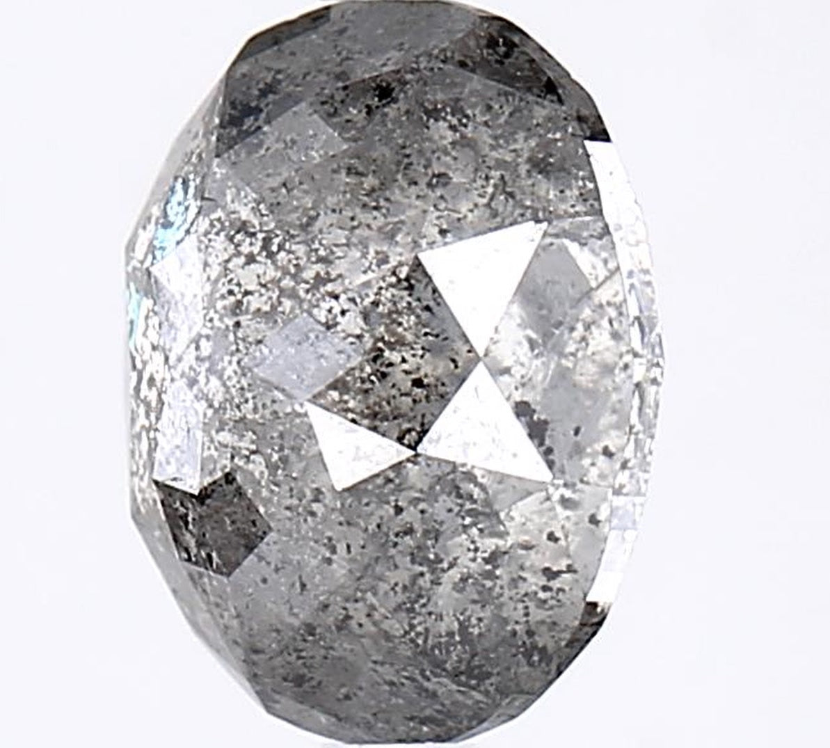 2.65 Carat Salt and Pepper Diamond, Natural Gray Color Oval Loose Diamond for Engagement Ring