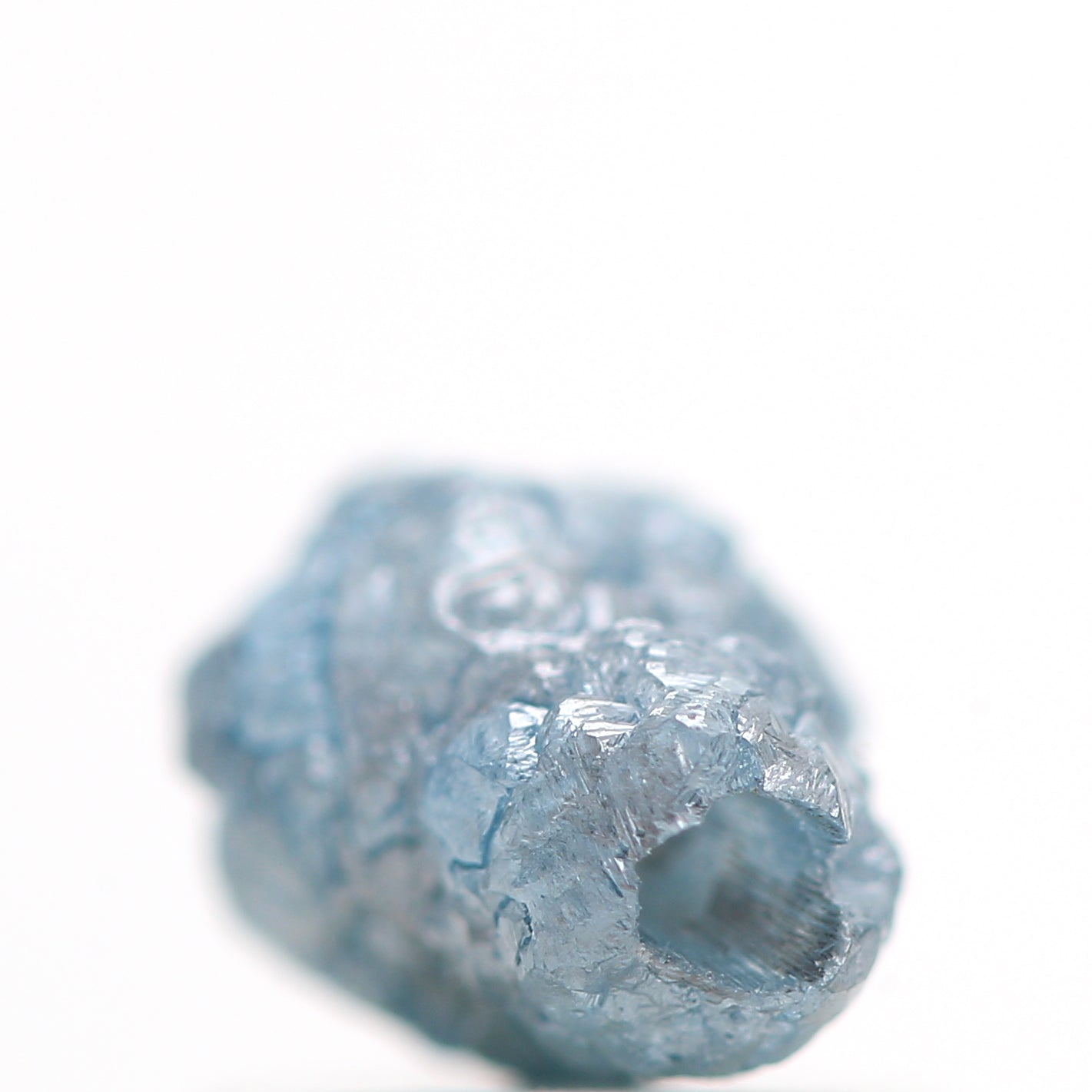 0.81 Cts Wholesale Natural Blue Diamond, Fancy Blue Color Rough Diamond Beads with 1 MM Drilled Hole