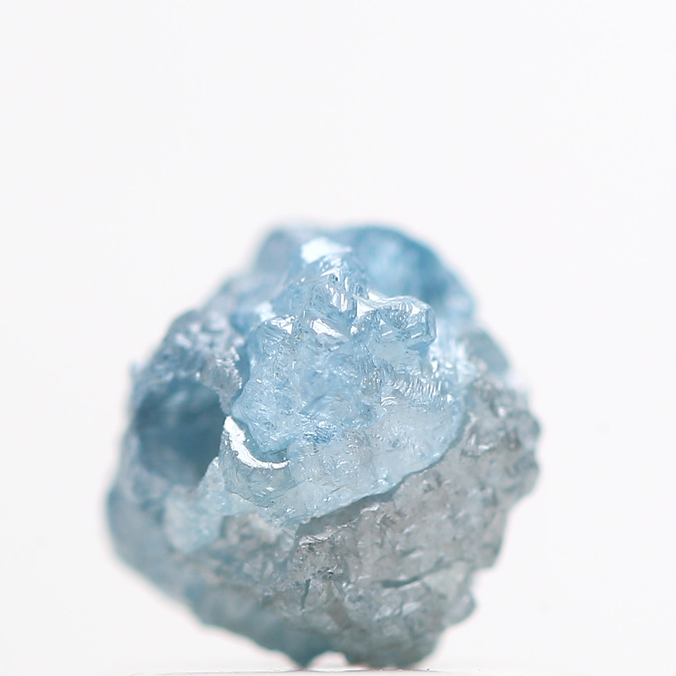 0.80 Carat Fancy Blue Color Rough Diamond Beads with 1 MM Drilled Hole, Natural Loose Diamond, Blue Rough Diamond