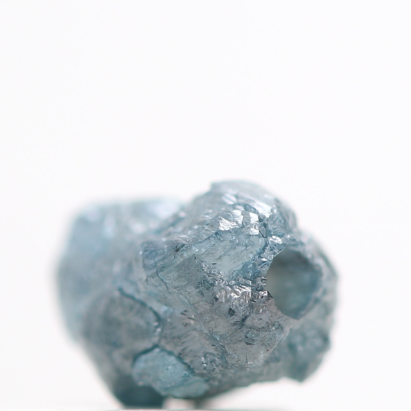 0.80 Cts Wholesale Fancy Blue Color Rough Diamond Beads wt 1 MM Drilled Hole, Natural Loose Diamond